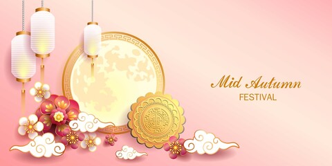 Mid autumn festival / Chinese festival for greetings card, invitation, posters, brochure, calendar, flyers, banners. / Vector illustration