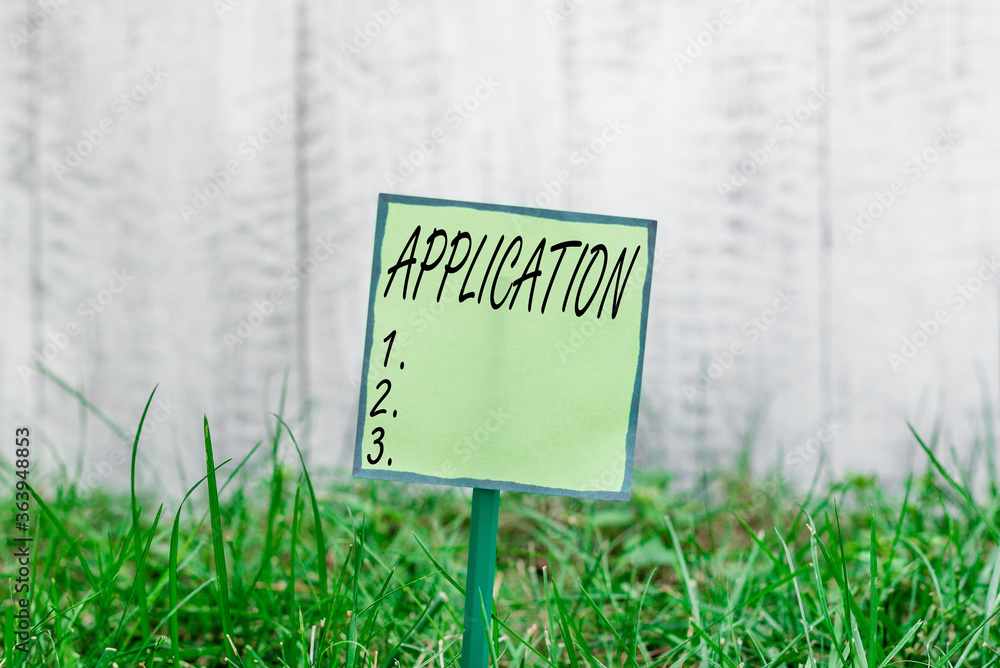 Poster conceptual hand writing showing application. concept meaning an order for something formal and usual
