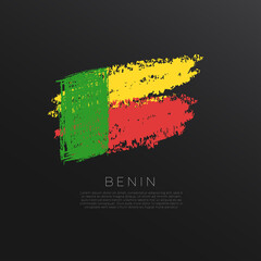 Obraz premium National flag in grunge brush stroke isolated on black background : Vector Illustration