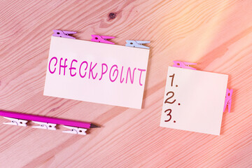Word writing text Checkpoint. Business photo showcasing manned entrance, where travelers are...