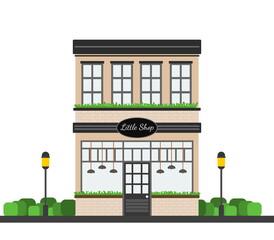 Store Building vector illustration, Pastel color and vintage style