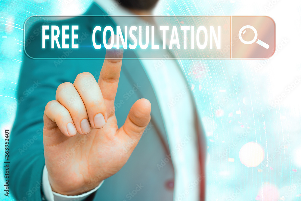 Poster handwriting text writing free consultation. conceptual photo a meeting to discuss something or to ge