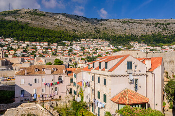 Sightseeing of Croatia. Dubrovnik cityscape. Dubrovnik old town, a beautiful summer view