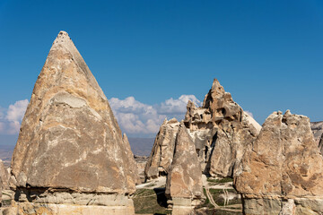 Beautiful landscape of ancient geological formation in Cappadocia valley, Turkey