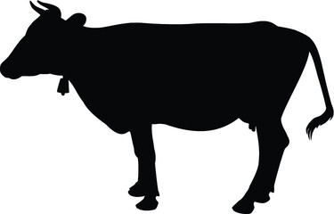silhouette of a cow