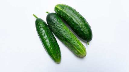 cucumbers on a white background