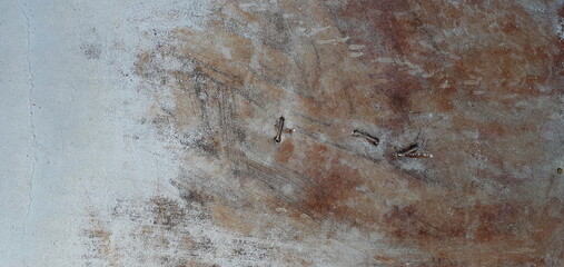Texture of old rusty tin. Metal wall. The old garage. Background