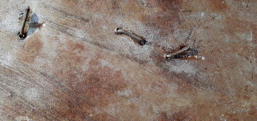 Texture of old rusty tin. Metal wall. The old garage. Background