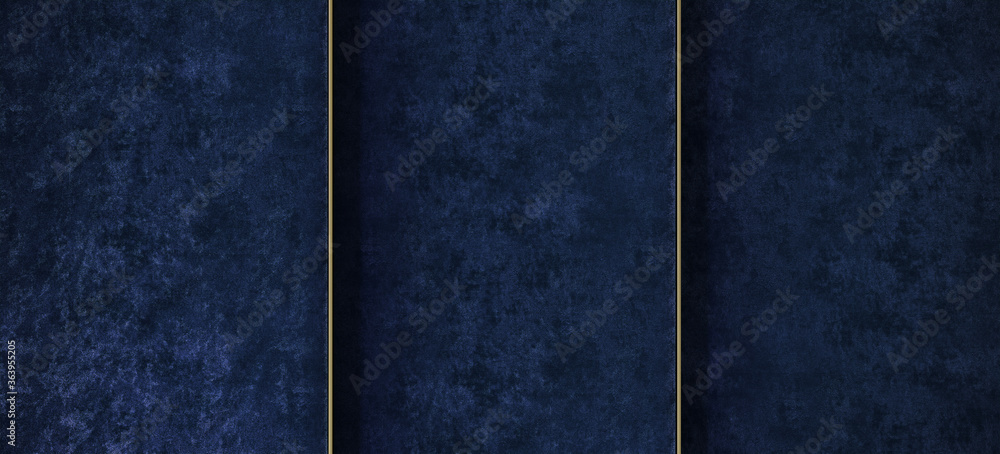 Aufkleber minimal background for product presentation. dark blue velvet tray with brass edge. 3d render illust
