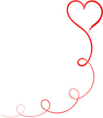 Red heart - doodle style outline for romantic valentines day greeting card. Vector graphic for web design, beautiful icon for cover.