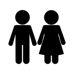 Couple of woman and man silhouette style icon design, Relationship love and romance theme Vector illustration