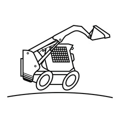 Skid steer loader. Vector scalable drawing.