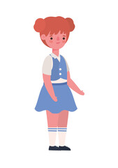 Girl kid cartoon with uniform design, Back to school eduacation class lesson theme Vector illustration