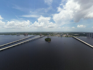 Aerial photo Caloosahatchee River view of Fort Myers FL