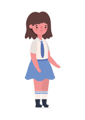 Girl kid cartoon with uniform design, Back to school eduacation class lesson theme Vector illustration