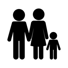 Mother father and son avatar silhouette style icon design, Family relationship and generation theme Vector illustration