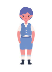 Boy kid cartoon with uniform design, Back to school eduacation class lesson theme Vector illustration