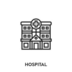 hospital vector icon. hospital sign symbol. Modern simple icon element for your design	
