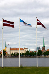 Riga, Latvia. View of Riga Castle across the Daugava River..