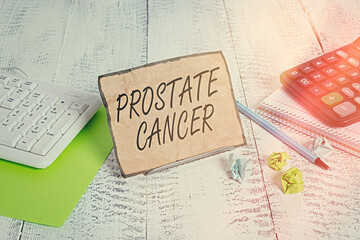 Word writing text Prostate Cancer. Business photo showcasing development of cancer in the male...