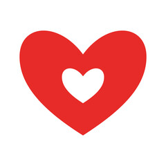 heart inside heart flat style icon design of love passion and romantic theme Vector illustration