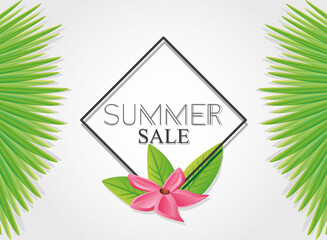 summer sale tropical, discount template design