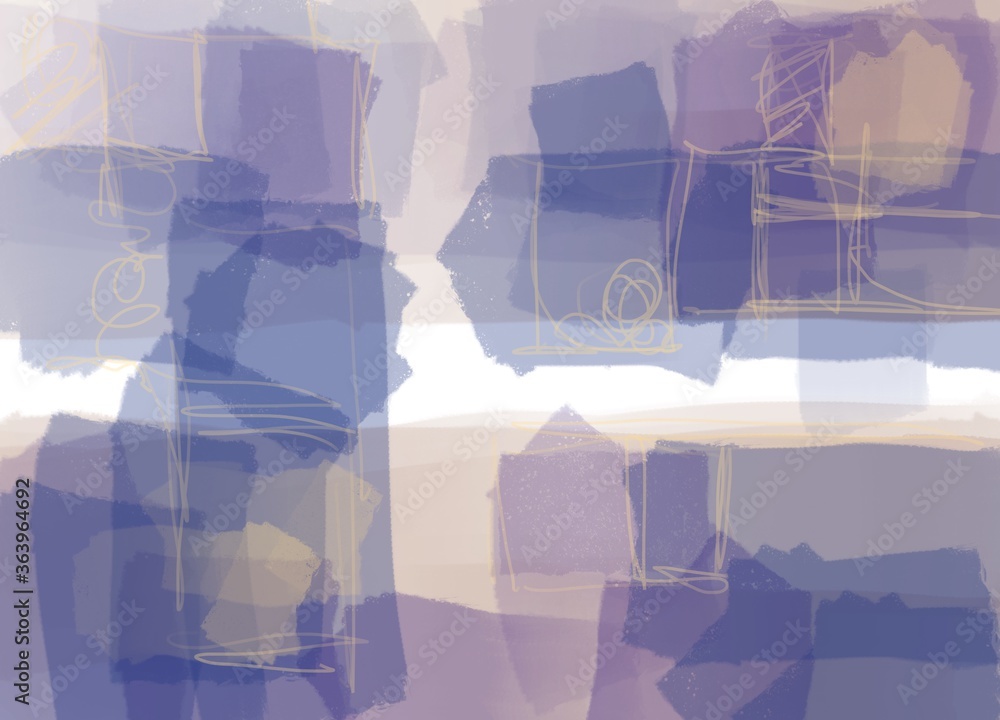 Wall mural flat color abstract blocks background artwork