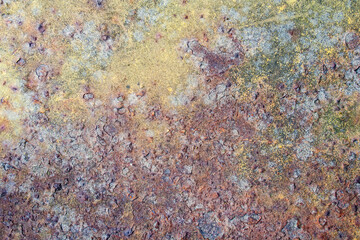Abstract grunge and rust metal background. Grunge rusty dark metal background texture or backdrop. Copy space. Surface level.