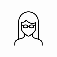 Outline glasses girl icon.Glasses girl vector illustration. Symbol for web and mobile