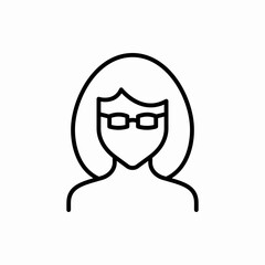 Outline glasses girl icon.Glasses girl vector illustration. Symbol for web and mobile