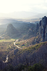 aerial view of the mountains, Meteora, Greece