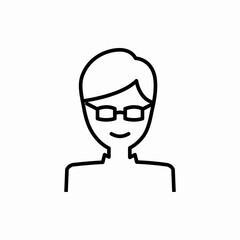 Outline glasses man icon.Glasses man vector illustration. Symbol for web and mobile