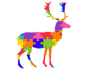 Reindeer Antler Deer Autism Jigsaw, puzzle illustration