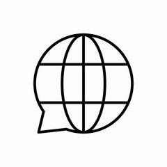 Outline globe chat icon.Globe chat vector illustration. Symbol for web and mobile
