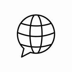 Outline globe chat icon.Globe chat vector illustration. Symbol for web and mobile