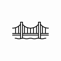 Outline golden gate bridge icon.Golden gate bridge vector illustration. Symbol for web and mobile