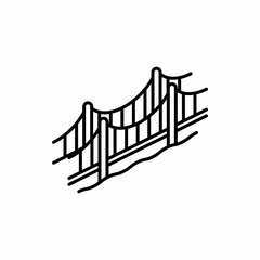 Outline golden gate bridge icon.Golden gate bridge vector illustration. Symbol for web and mobile