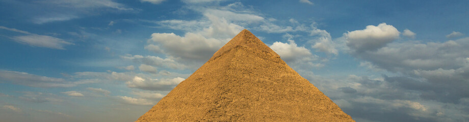 Fototapeta na wymiar Famous great Giza Pyramids in sand desert in Cairo