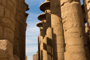 Ancient ruins of the Karnak Temple in Luxor (Thebes), Egypt. The largest temple complex of...