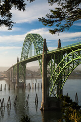 The Yaquina Bay Bridge at Newport on the Oregon coast.