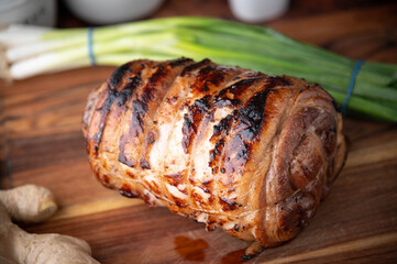grilled and tied char siu pork
