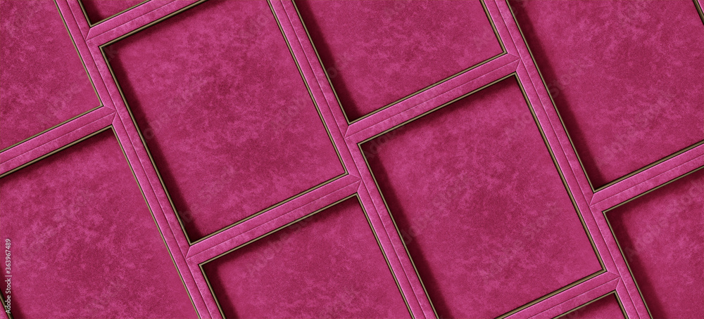 Poster minimal background for product presentation. velvet box with brass edge. 3d render illustration. cli
