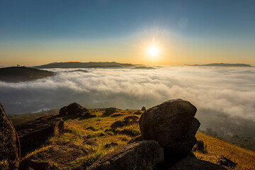 sunset in the mountains