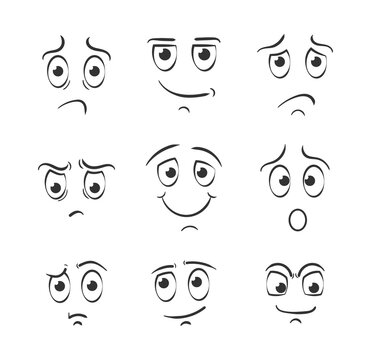 Cartoon face emotions.