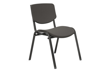 Black Office Chair without wheels for meeting room or visiting room. 3D rendering