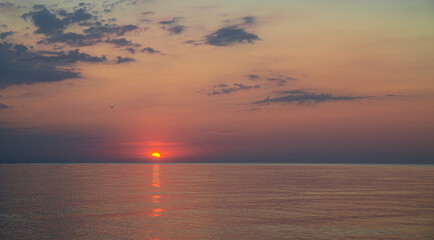 Very beautiful sunrise on the Mediterranean coast
