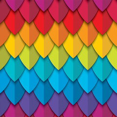 Rainbow seamless pattern with abstract scales. Vector background.