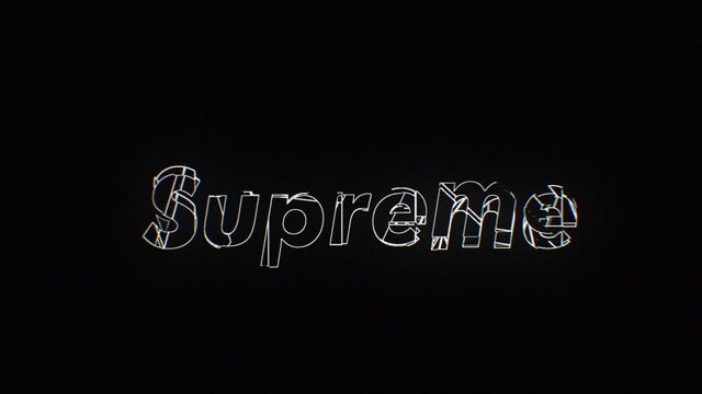 supreme sign trendy typography for tag, stamp, t shirt, banner, logo, emblem. full hd motion video.