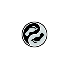 Yin Yang and Foot logo / icon design
