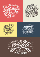 Naklejka premium Retro vintage badges. Set of vector design isolated elements